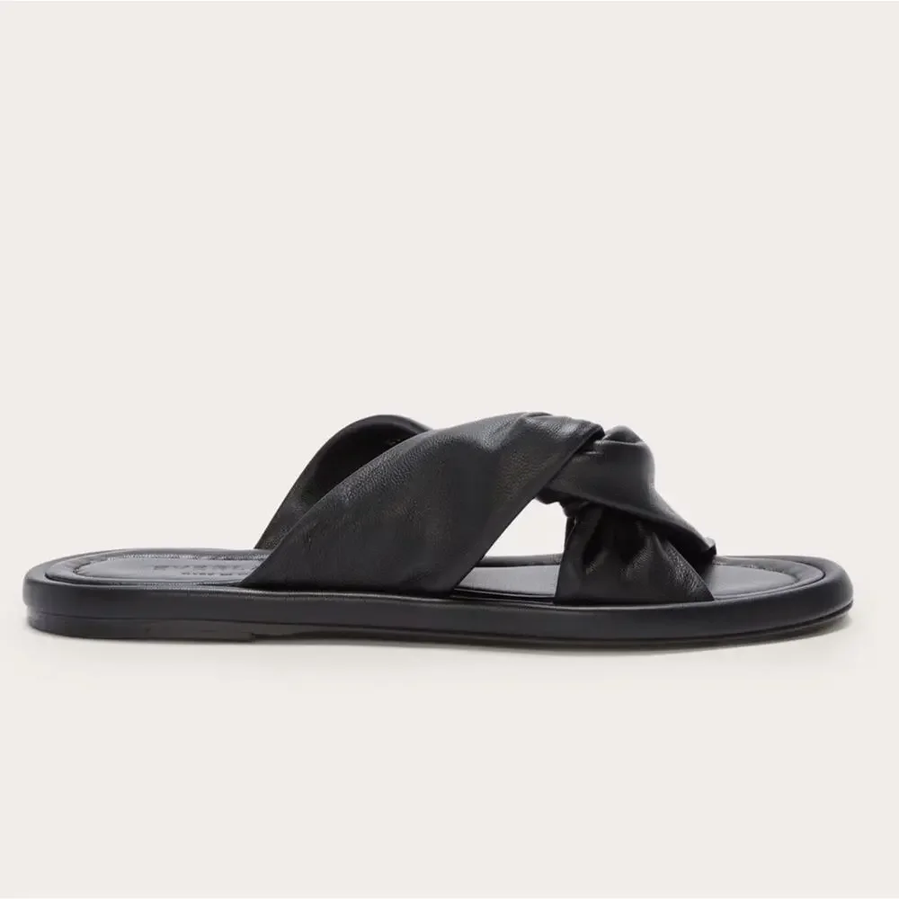 Everlane Day Twist Sandal Black Leather Flat Slide Size 8.5 New Without Box - Picture 3 of 8